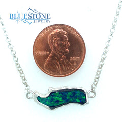 Silver Donner Lake Opal Necklace- 17 Inches