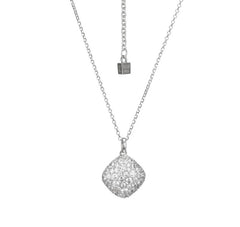 Silver Necklace with CZs- 20 Inches