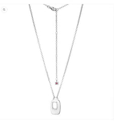 Silver Rectangular Drop Necklace