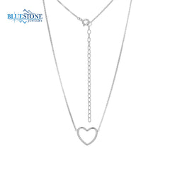 Sterling Silver Heart Necklace- 19"