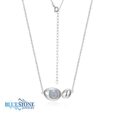 Sterling Silver Necklace with Chalcedony- 20"