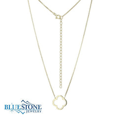 Sterling Silver & 10KYG Plated Clover Outline Necklace - 19"