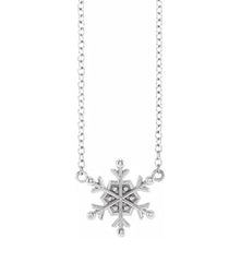 Sterling Silver Petite Snowflake - 18"