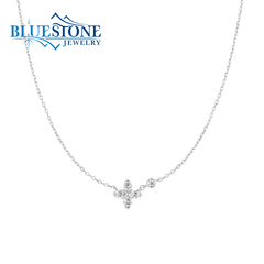 Sterling Silver & Rhodium Plated Lucky Clover Necklace - 18"