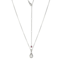 Sterling Silver Necklace w/ One CZ - 20"