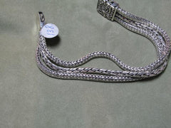 White Sterling Silver Mixed Finishing Bangle Bracelet