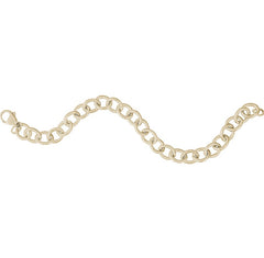 14KT Yellow Gold Plated Link Charm Bracelet- 7 Inches