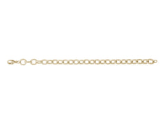 14KT Yellow Gold Plated Link Charm Bracelet- 7 Inches