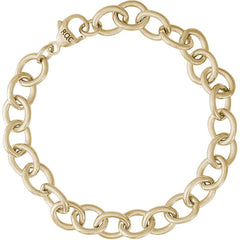 14KT Yellow Gold Plated Link Charm Bracelet- 8 Inches