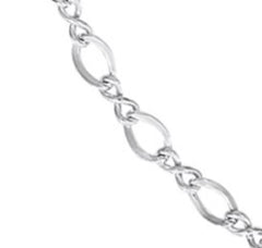 Silver Petite Figure Eight Link Charm Bracelet- 8 inches