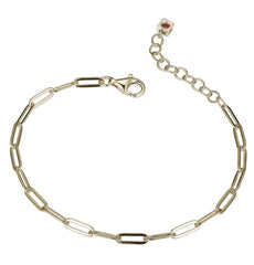 Silver and 18K Gold Plated Paperclip Chain Bracelet- 8"