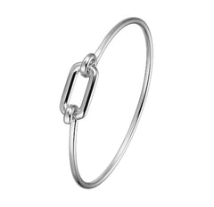 Sterling Silver Buckle Bangle Bracelet- 6.75 Inches