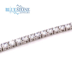 Sterling Silver Rhodium Plated Tennis Bracelet with Cubic Zirconias - 6.75"