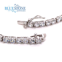 Sterling Silver Rhodium Plated Tennis Bracelet with Cubic Zirconias - 6.75"