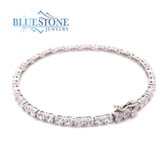 Sterling Silver Rhodium Plated Tennis Bracelet with Cubic Zirconias - 6.75"