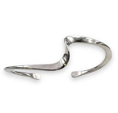 Sterling Silver Lightweight Simple Wave Cuff Bracelet