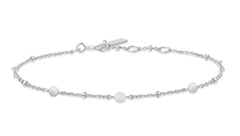 Sterling Silver Bracelet with Discs & Bead Details - 7.25"