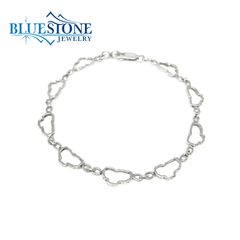 Small Silver Lake Tahoe Outline Bracelet- 7.5"