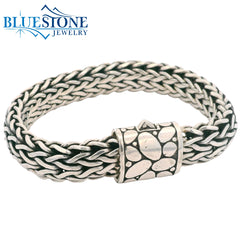 Handwoven Silver Bracelet- 8"