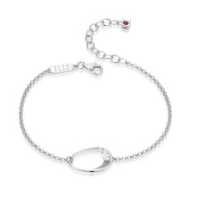 Sterling Silver Bracelet w/ One Marquise CZ - 8.25"