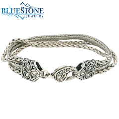 Sterling Silver Bracelet with 3 Strands - 8 Inches