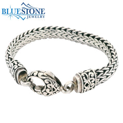 Sterling Silver Handwoven Bracelet with Lobster Clasp - 8 Inches