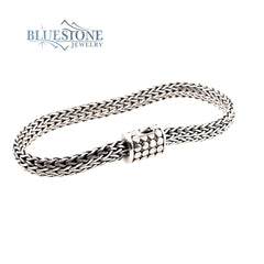 Handwoven Silver Bracelet- 9 Inches