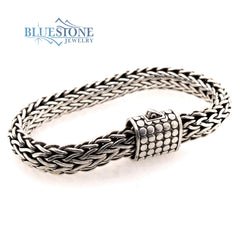 Handwoven Silver Bracelet- 7.5 Inches