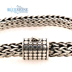 Handwoven Silver Bracelet- 9 Inches