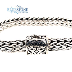 Handwoven Silver Bracelet- 9"