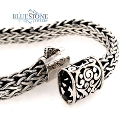 Handwoven Silver Bracelet- 9"