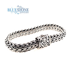 Handwoven Silver Bracelet- 9"