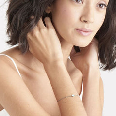 Sterling Silver Bracelet with Turquoise and Silver Discs - 8.25"