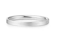 Sterling Silver and Rhodium Plated Simple 2mm Smooth Layering Band - size 8.5