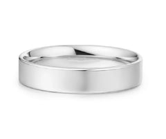 Sterling Silver and Rhodium Plated Simple 4mm Smooth Layering Band. Size 8.5