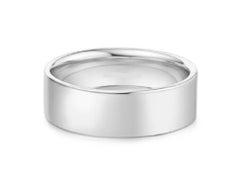 Sterling Silver and Rhodium Plated Simple 6mm Smooth Layering Band. Size 6.75