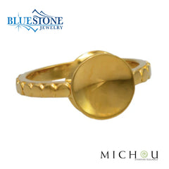 Silver & Gold Disc Ring- Size 7