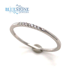 Sterling Silver Ring with CZs- Size 7