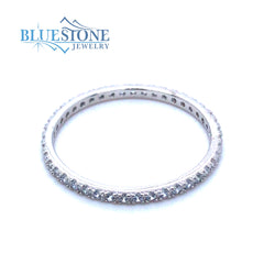 Silver Eternity Ring with CZs- Size 6.75