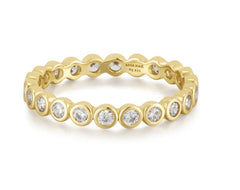 14 Karat Yellow Gold Plated Ring with Cubiz Zirconia's - size 6