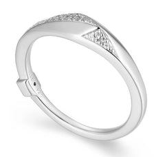 Sterling Silver Geometric Ring w/ CZ's - Sz. 7