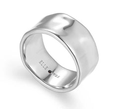 Sterling Silver 10mm Hammered Ring - Sz. 8.75