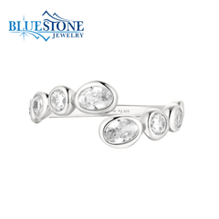 Sterling Silver Adjusable Cubic Zirtconia Ring - Sz. 6.75