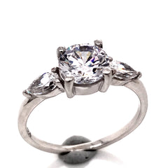 Sterling Silver Ring with Cubic Zirconia- Ring Size 5