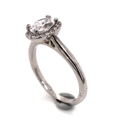 Sterling Silver Ring with Cubic Zirconia- Ring Size 7