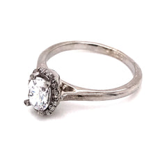 Sterling Silver Ring with Cubic Zirconia- Ring Size 7