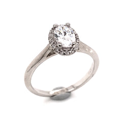 Sterling Silver Ring with Cubic Zirconia- Ring Size 6