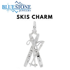 Sterling Silver Skis Charm