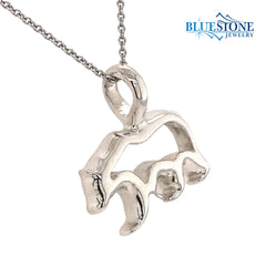 Sterling Silver California Bear Pendant on Chain
