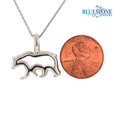 Sterling Silver California Bear Pendant on Chain